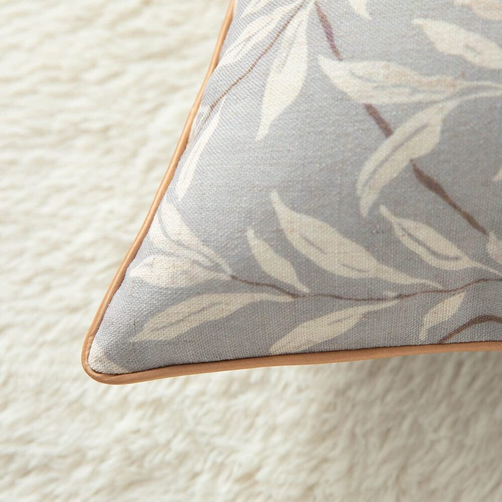 5008 18 x 18 Inch Country Rustic Grey Leaves Pattern Throw Pillowcases - Picture 5 of 9